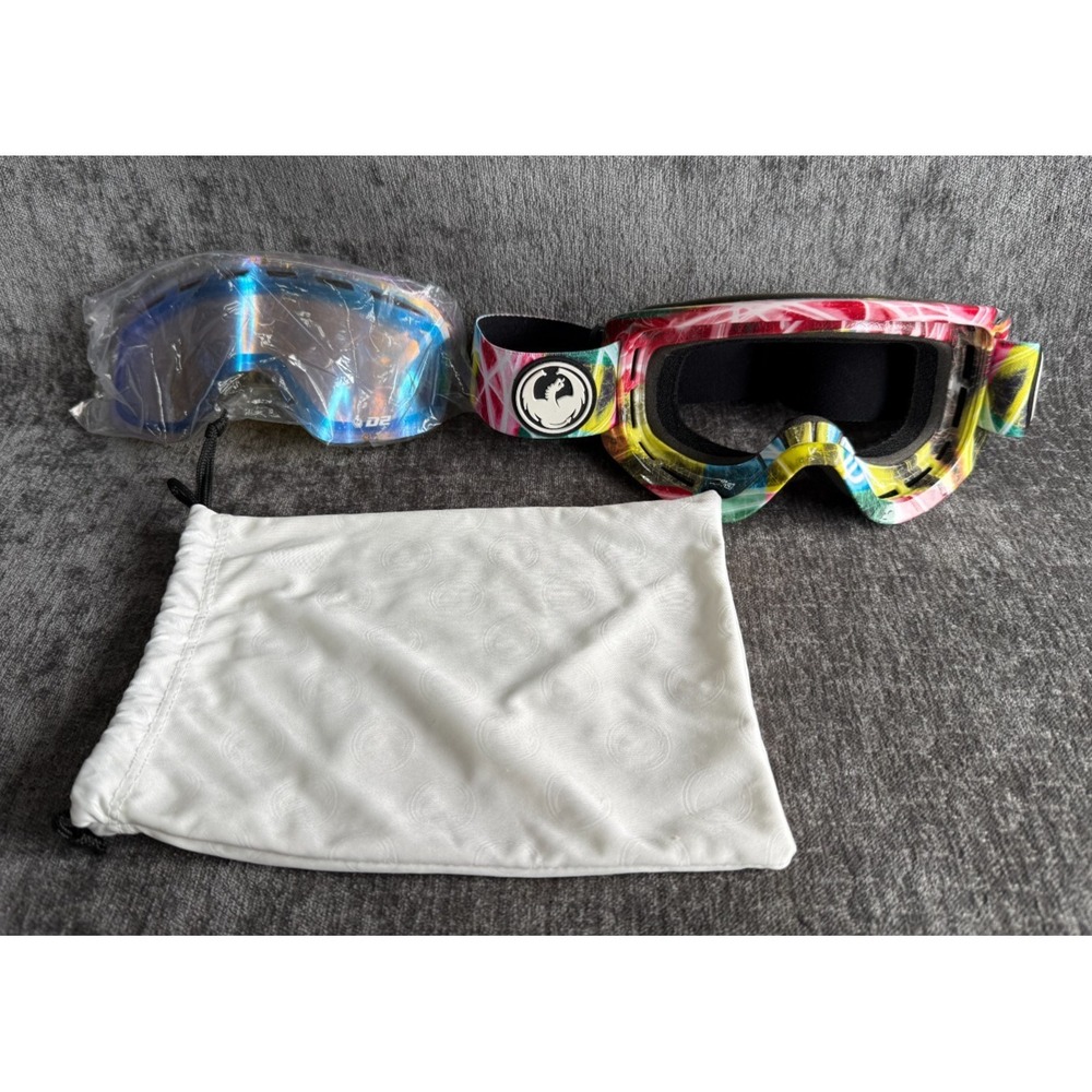 Dragon Alliance D2 Snow Goggles Tie Dye Frame With Extra Bonus‎ Lens & Bag